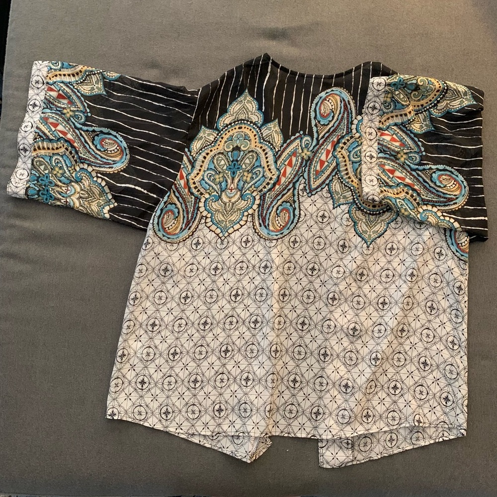 Roz & Ali Sheer Open Front Chiffon Blouse sz1X